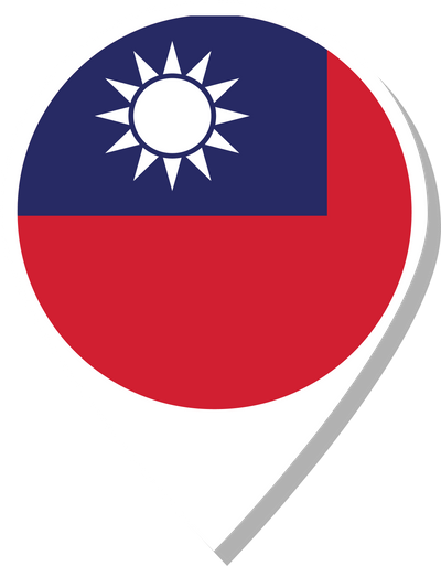 Taiwan flag check-in icon.